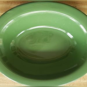 Vintage Green Ceramic Serving Bowl